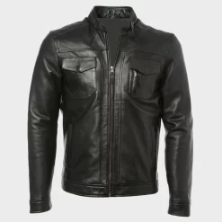 Blouson En Cuir Noir Edinburgh