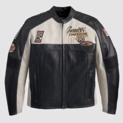 Veste En Cuir Perforé Harley Davidson Regulator Pour Hommes