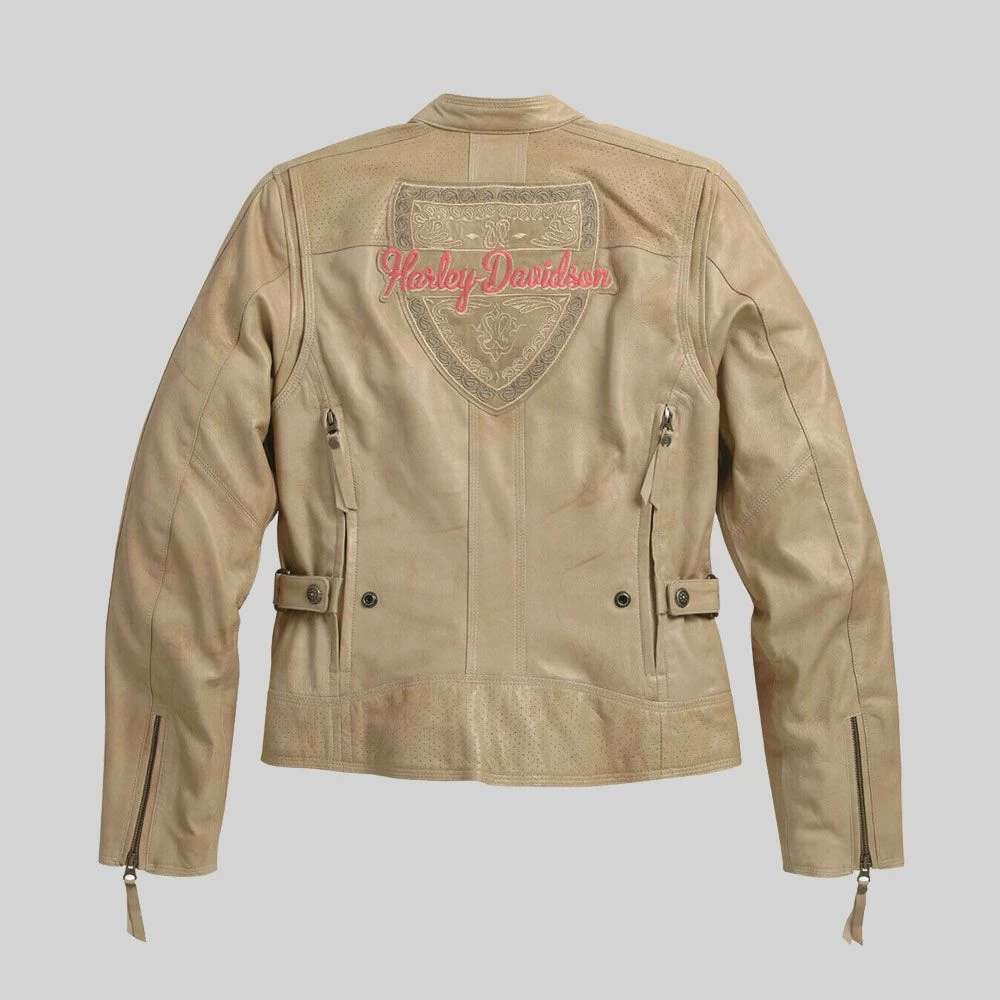 Harley Davidson Women's Gremlin Shield Triple Vent Leather Jacket – Image 2