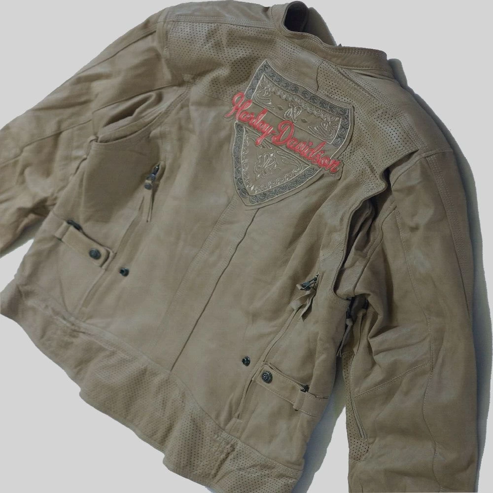 Harley Davidson Women's Gremlin Shield Triple Vent Leather Jacket – Image 3