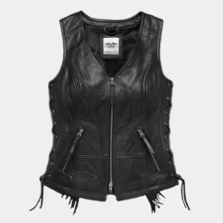 Gilet En Cuir à Franges Boone Pour Femmes