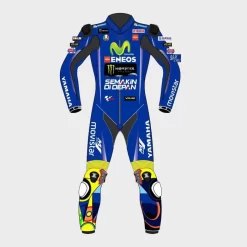 Combinaison En Cuir Yamaha Valentino Rossi 2017 Modèle Bleu